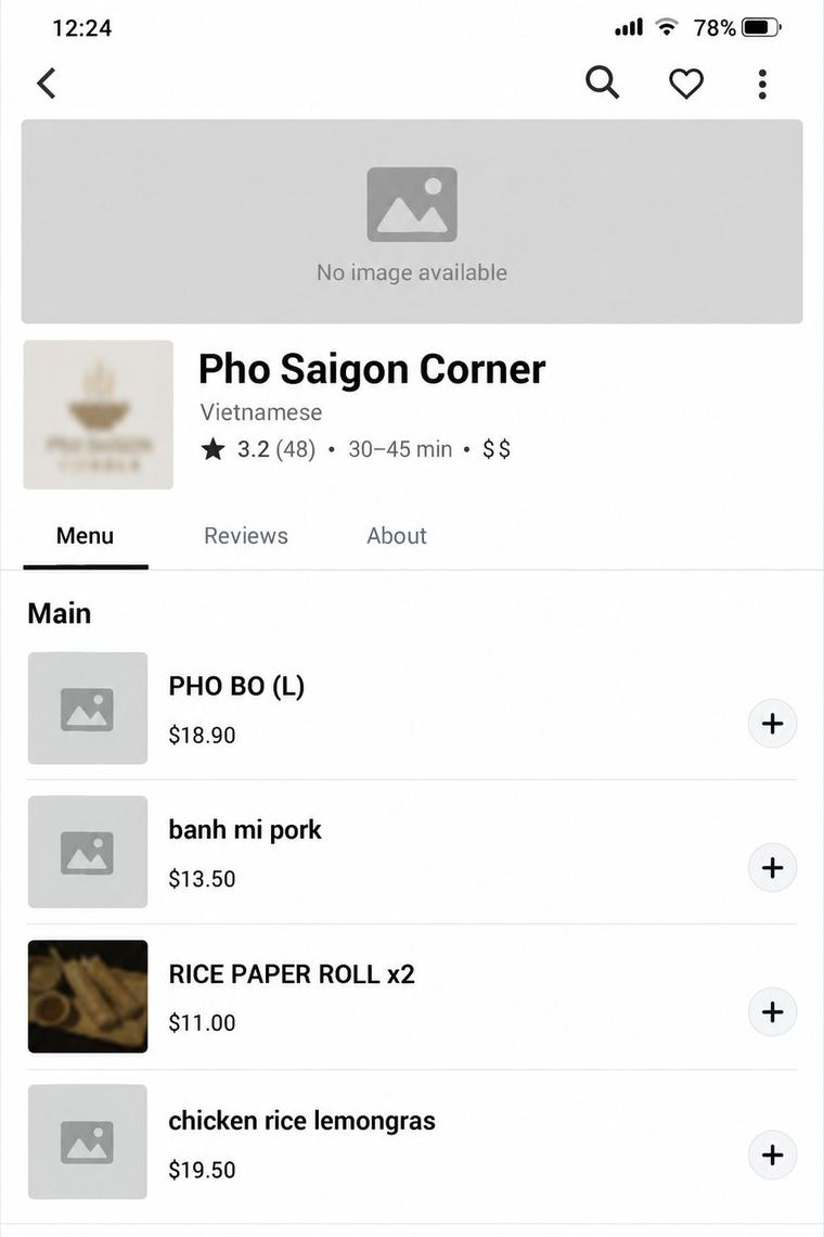 Pho Saigon Corner page before